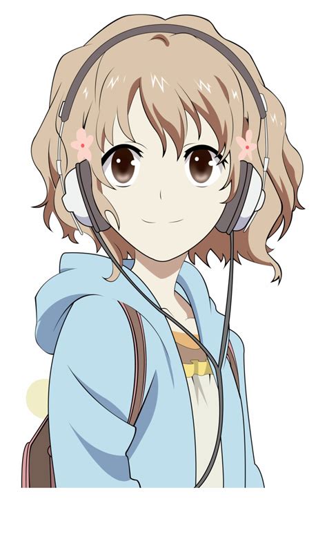Anime Girl Curly Brown Hair Brown Eyes