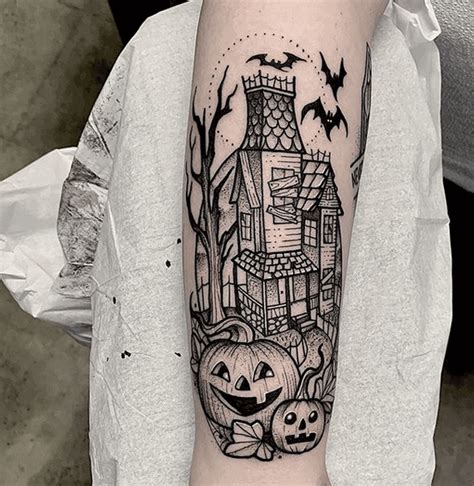 Halloween Tattoos Ghosts Bats Pumpkins And Haunted Houses 2020 Guide