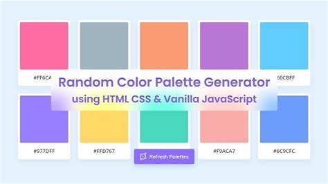 Create Random Color Palette Generator In Html Css Javascript