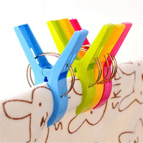 4pcs Durable Hanging Cloth Clip Large Size Plastic Clips Strong