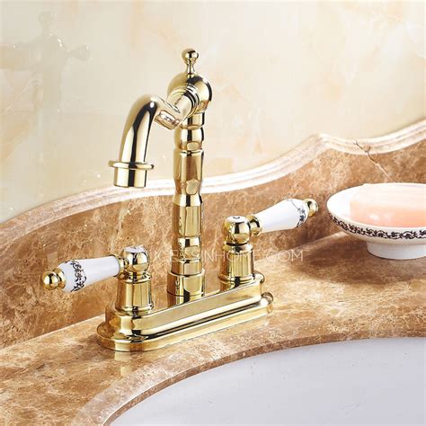 Bathroom sink faucets buying guide. Vintage Two Handles Polished Brass Bathroom Sink Faucet
