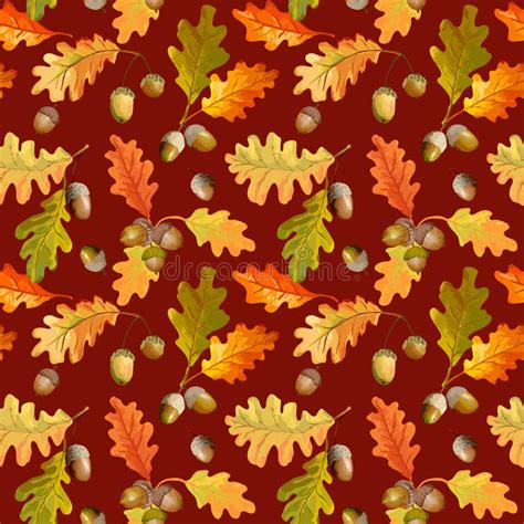 Colorful Autumn Leaves Background Seamless Pattern Stock Vector