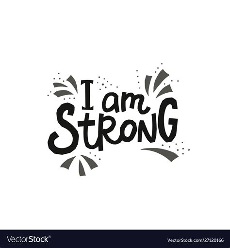 I Am Strong Paper Cutout Shirt Quote Lettering Vector Image
