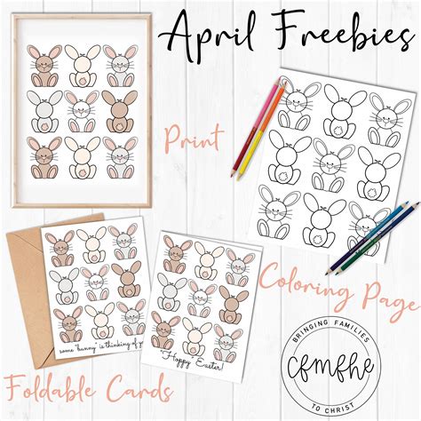 Enjoy The Spring Time With Some Fun Freebies Bunny Printable And Card