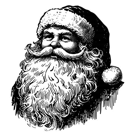 Sketch Santa Claus Portrait Vector Illustration Sketch Isolated Line