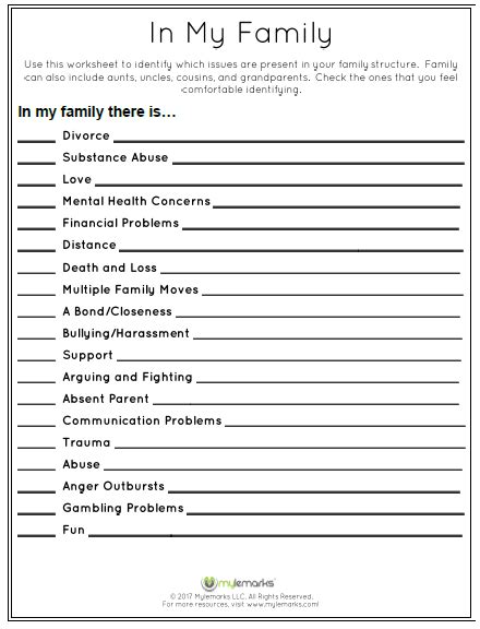 Support System Worksheet For Kids