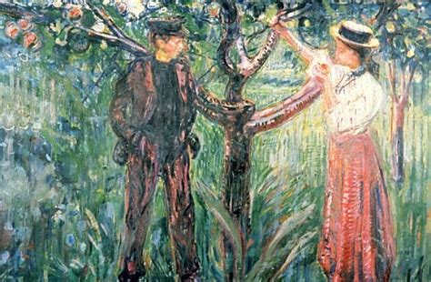 Adam And Eve Under The Apple Tree Edvard Munch Riproduzione Stampata