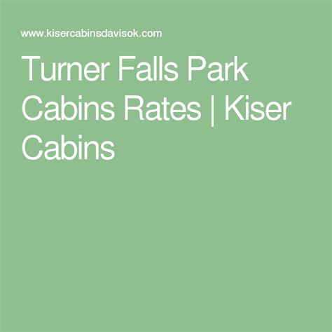 Steps away from picnicking, swimming & the falls. Turner Falls Park Cabins Rates | Kiser Cabins (With images ...