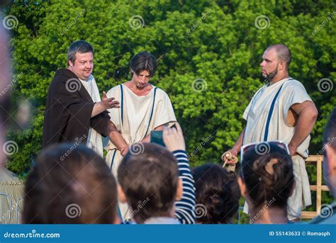 Historical Reenactment Of Slave Trade In Ancient Editorial Stock Photo