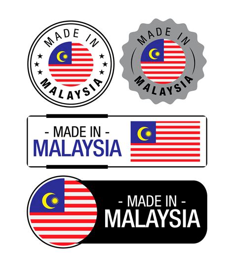 Set Of Made In Malaysia Labels Logo Malaysia Flag Malaysia Product