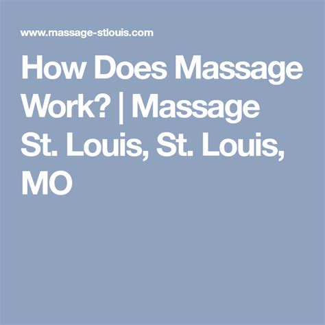 How Does Massage Work