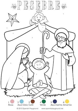 Visit dltk's for christmas crafts, games, recipes and printables. Spanish Color-by-Number Christmas Pages: Nativity and ...