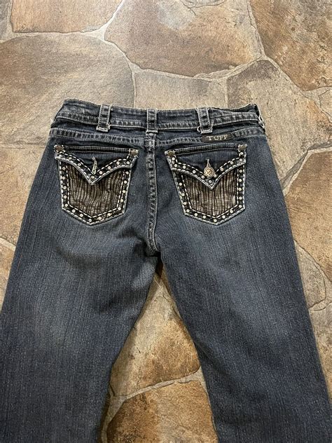 Cowgirl Tuff “jazzy” Womens Bootcut Embellished Stretch Low Denim Jeans26x325 Ebay