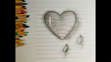 How To Draw A Heart Shaped Waterdrop Or 3d Heart Step By Step Youtube