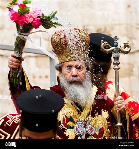 Greek Orthodox Patriarch Of Jerusalem Theophilos Iii Stock Photo Alamy