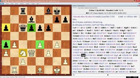 Critter 16a X64 Houdini 3 X64 Ltc Chess Match Game 45 Of 96 Youtube
