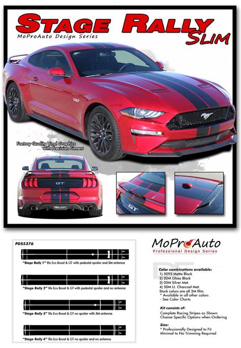 Stage Rally Slim 2018 Ford Mustang Racing Stripes 7 Wide Rally