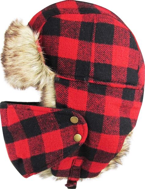 Lumberjack Plaid Aviator Trapper Hat Trooper Ear Flaps Ushanka Eskimo