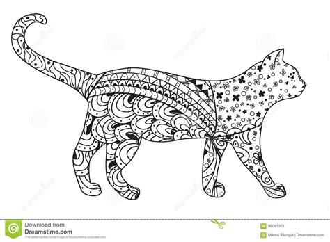 Installeer gratis de nieuwste versie van kleurboek dieren mandala app. Kat Ontwerp zentangle vector illustratie. Illustratie ...