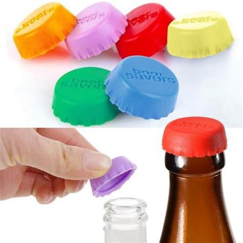 Silicone Bottle Cap 6 Pack Reusable Rubber Bottle