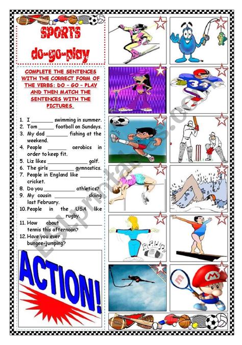 Sports Do Go Play Esl Worksheet By Knds