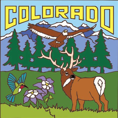 6x6 Colorado State Symbols Decorative Art Tile