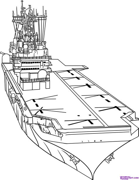 Navy Ships Coloring Pages Kids Sketch Coloring Page