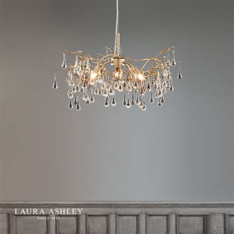 Laura Ashley Willow 3lt Pendant Champagne And Clear Crystal