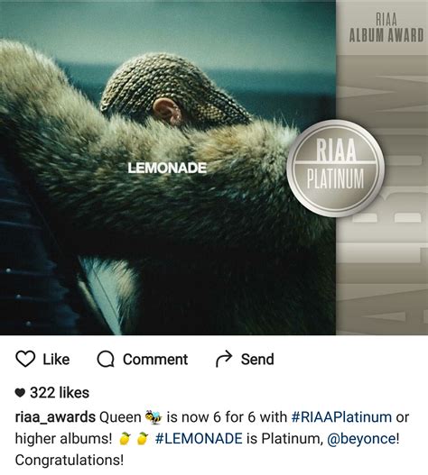Beyoncés Lemonade Album Goes Platinum