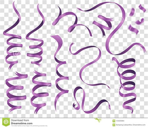 Purple Curly And Glossy Ribbon Isolated Over The Background Se Stock