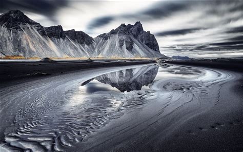 Wallpaper Vestrahorn Iceland Sea Mountains 1920x1200 Hd Picture Image
