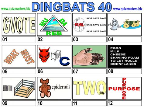 Solve and find the answers to these fun online dingbats puzzles. Dingbats
