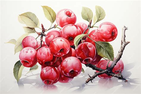 Premium Ai Image Fruitful Palette Watercolor Painting Of A Fruit Shrub