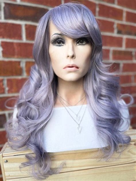 Purple Hair Wig Light Purple Full Wig Lavender Purple Wig Etsy