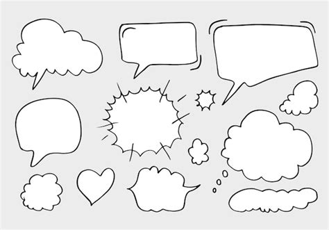 Premium Vector Set Of Hand Drawn Sketch Speech Bubbles Vector