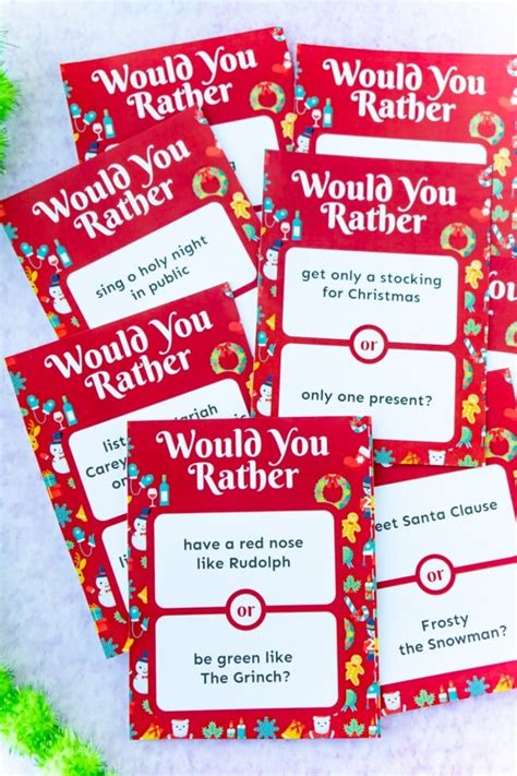 75 Christmas Would You Rather Questions And Game Play Party Plan