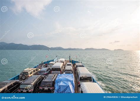 View Of Cars And Passenger Ferry Boat At Koh Chang Island In Trat Thailand Editorial Photo
