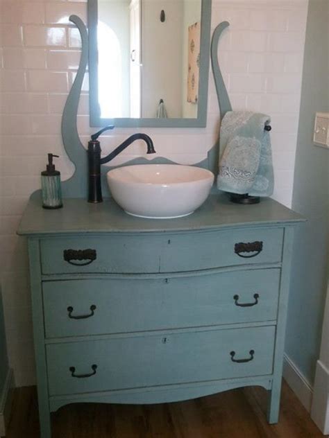 antique furniture turned into bathroom vanity - Becky, that metal