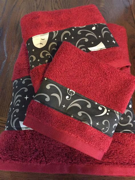 Handmade 3 Piece Deep Rich Burgundy Red Bath Towel Set Trimmed Etsy