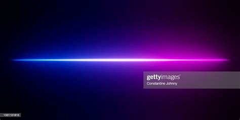 Abstract Neon Purple And Blue Color Light Beam Horizontal Line Glowing