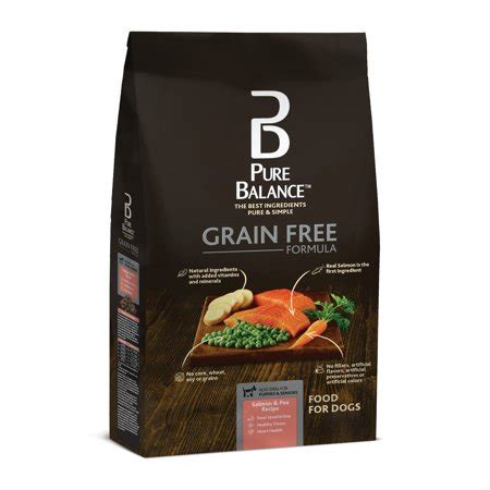 Like humans, many dogs have grain sensitivities that can cause symptoms ranging from skin irritation to bowel problems. Pure Balance Grain Free Salmon & Pea Recipe Dry Dog Food ...