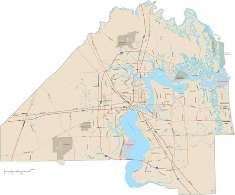 Duval County Fl Map In Adobe Illustrator Vector Format