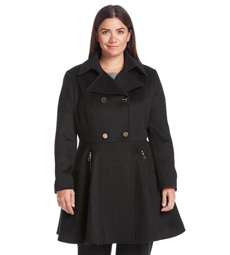 Laundry Plus Size Double Breasted Fit And Flare Coat Fit And Flare