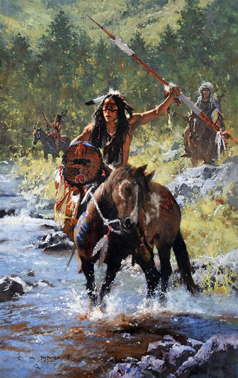 A Warrior Unafraid Oil On Linen By C Michael Dudash Kp Native