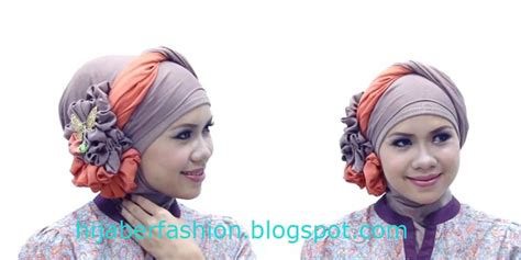 CARA PAKAI HIJAB JILBAB Tutorial Hijab Turban Dengan Aksen Bunga