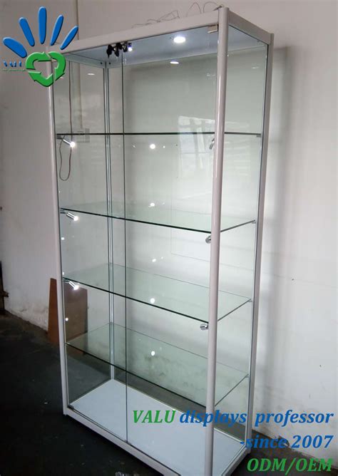 Aluminium Framed Display Cabinet Shop Glass Display Showcase Shelf China Jewelry Vitrine