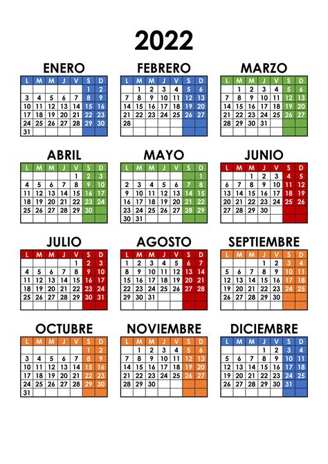 Calendario 2022 Calendariossu