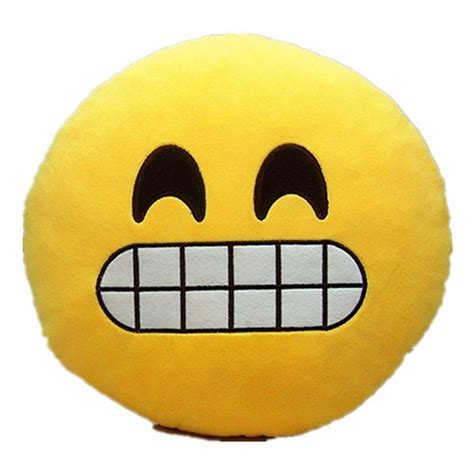 Liandhi 32cm Emoji Smiley Emoticon Yellow Round Cushion Pillow Stuffed