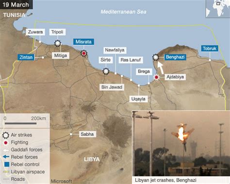 Bbc News Libya Crisis Mapped 19 March