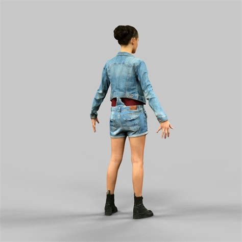 3d Model A Pose Girl Ready For Rigging Vr Ar Low Poly Cgtrader